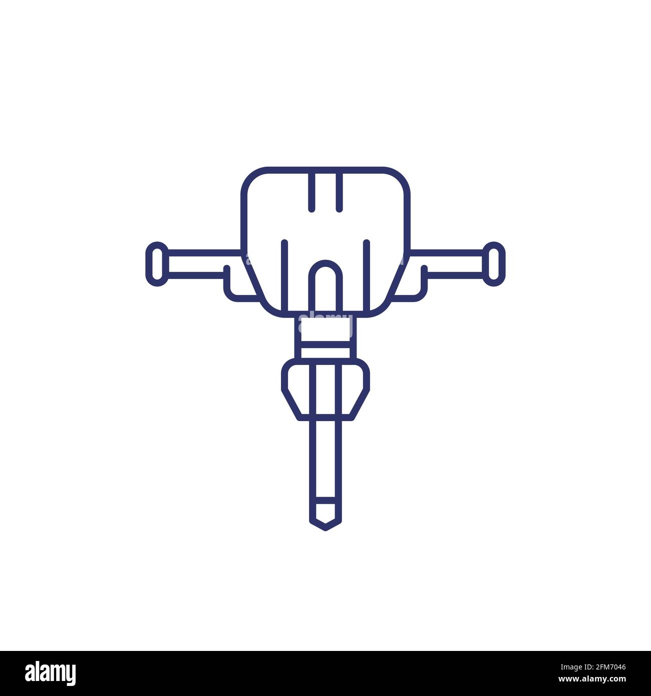 jackhammer line icon on white Stock Vector