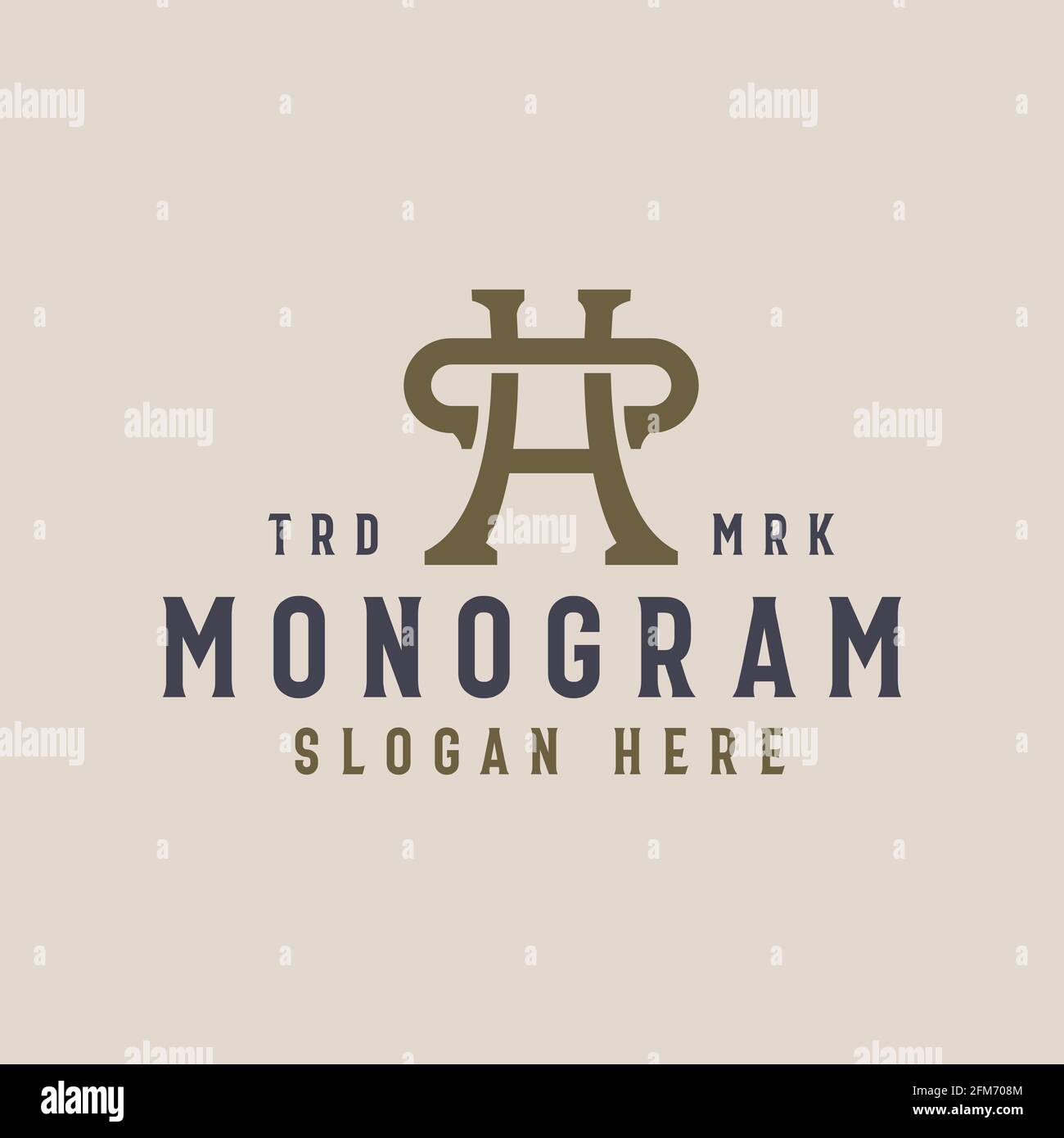 HC CH Monogram Vintage Logo Template. Vector Illustration Stock Vector