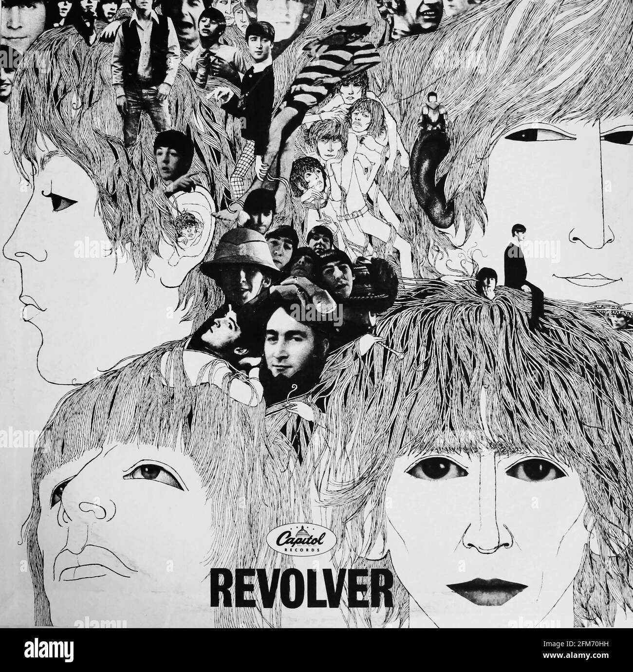 English rock band The Beatles music album on vinyl record LP disc. Titled: Revolver album cover Stock Photo