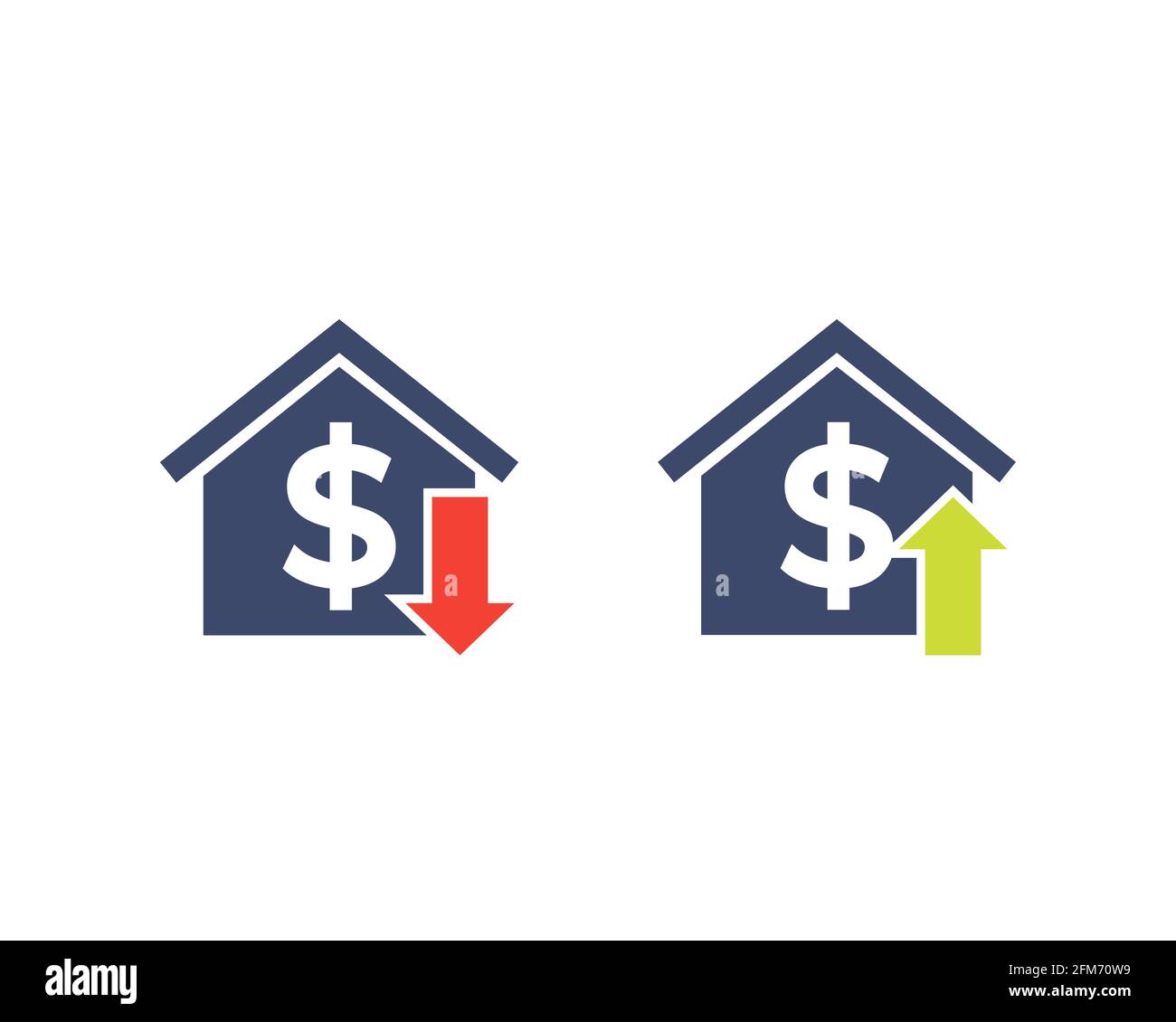 house prices growth and decline Stock Vector
