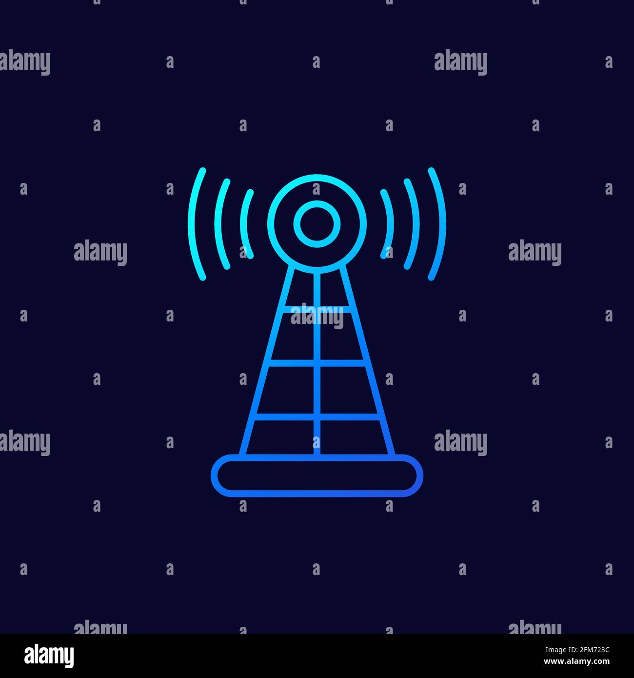 antenna, radio tower line vector icon Stock Vector