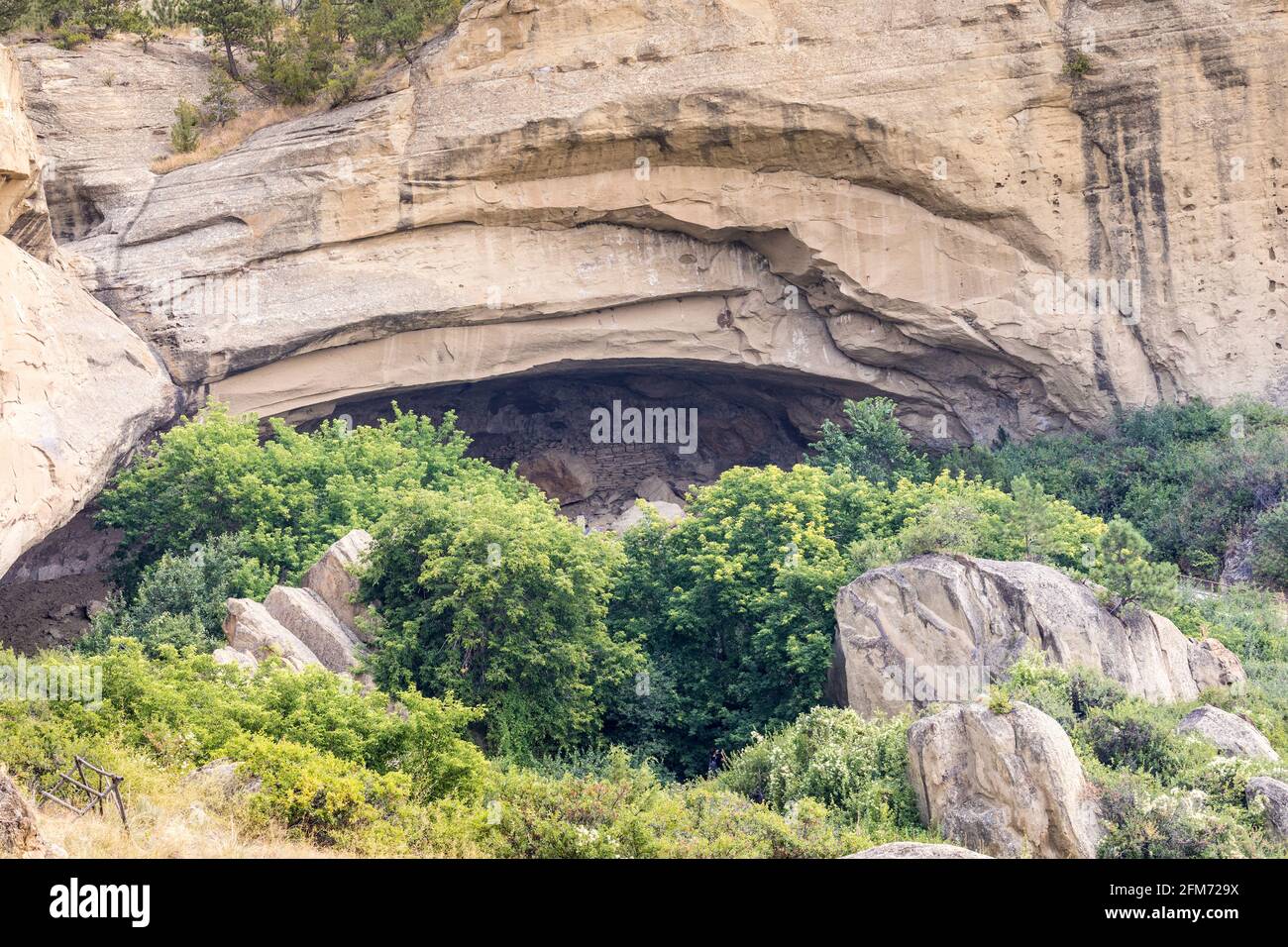 Pictograph Cave entrance, Pictograph Cave State Park, Billings, Montana, USA Stock Photo