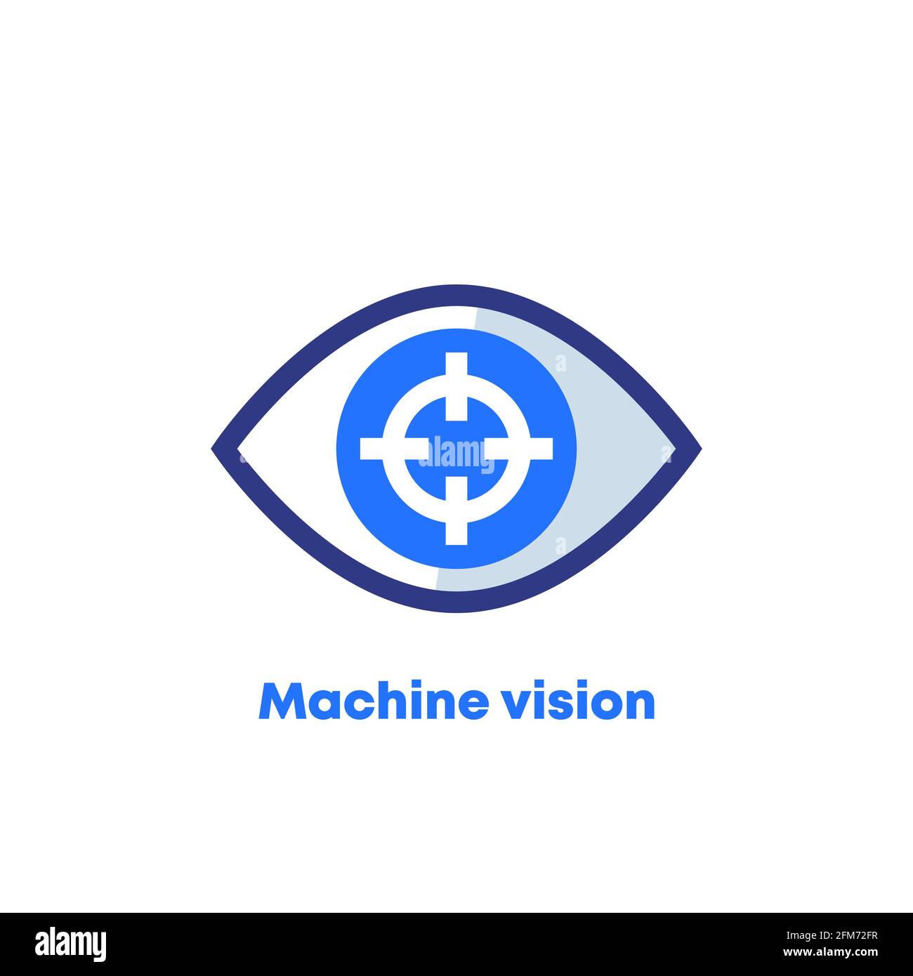 Machine vision, visual recognition vector icon Stock Vector