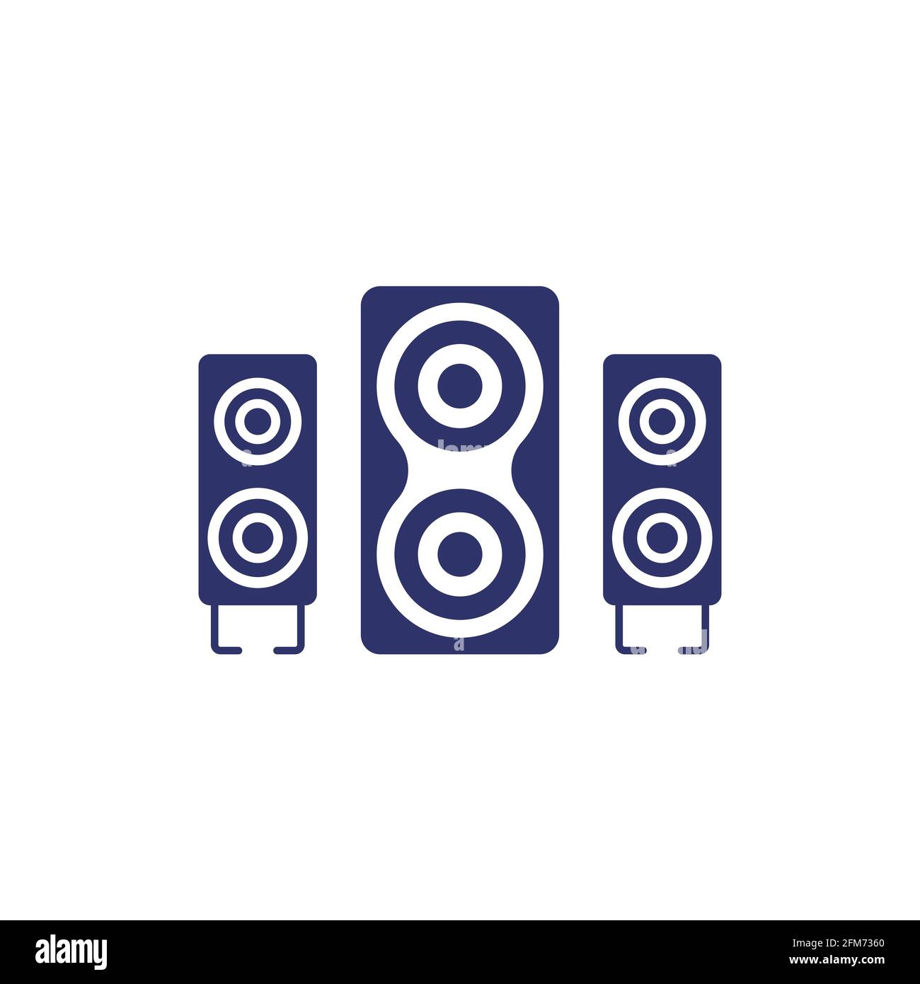 audio speakers on white, 2.1 audio system vector Stock Vector Image ...