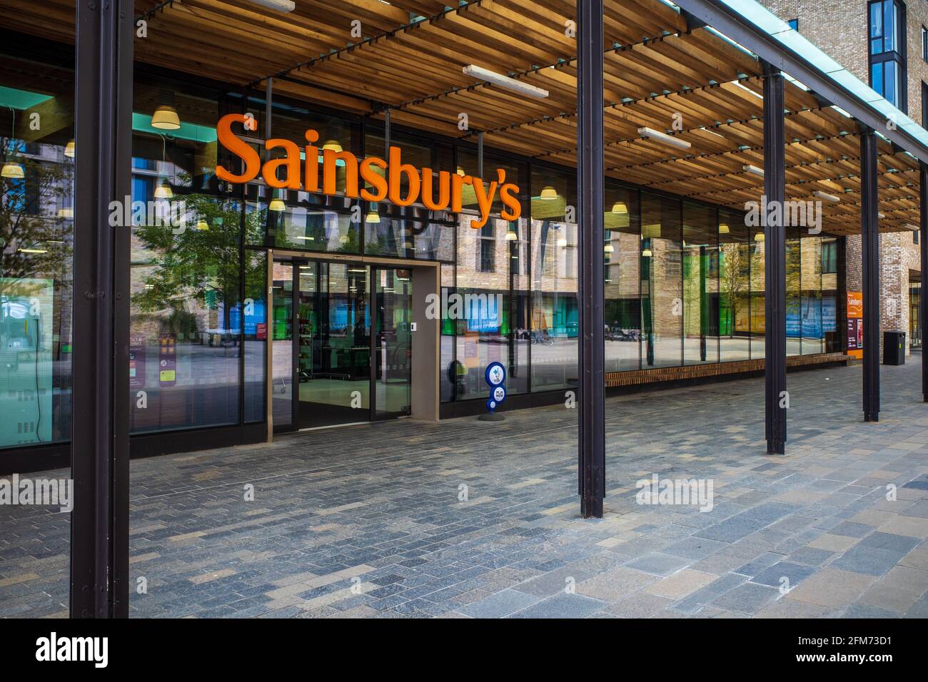 Sainsbury Sainsburys Entrance Supermarket High Resolution Stock