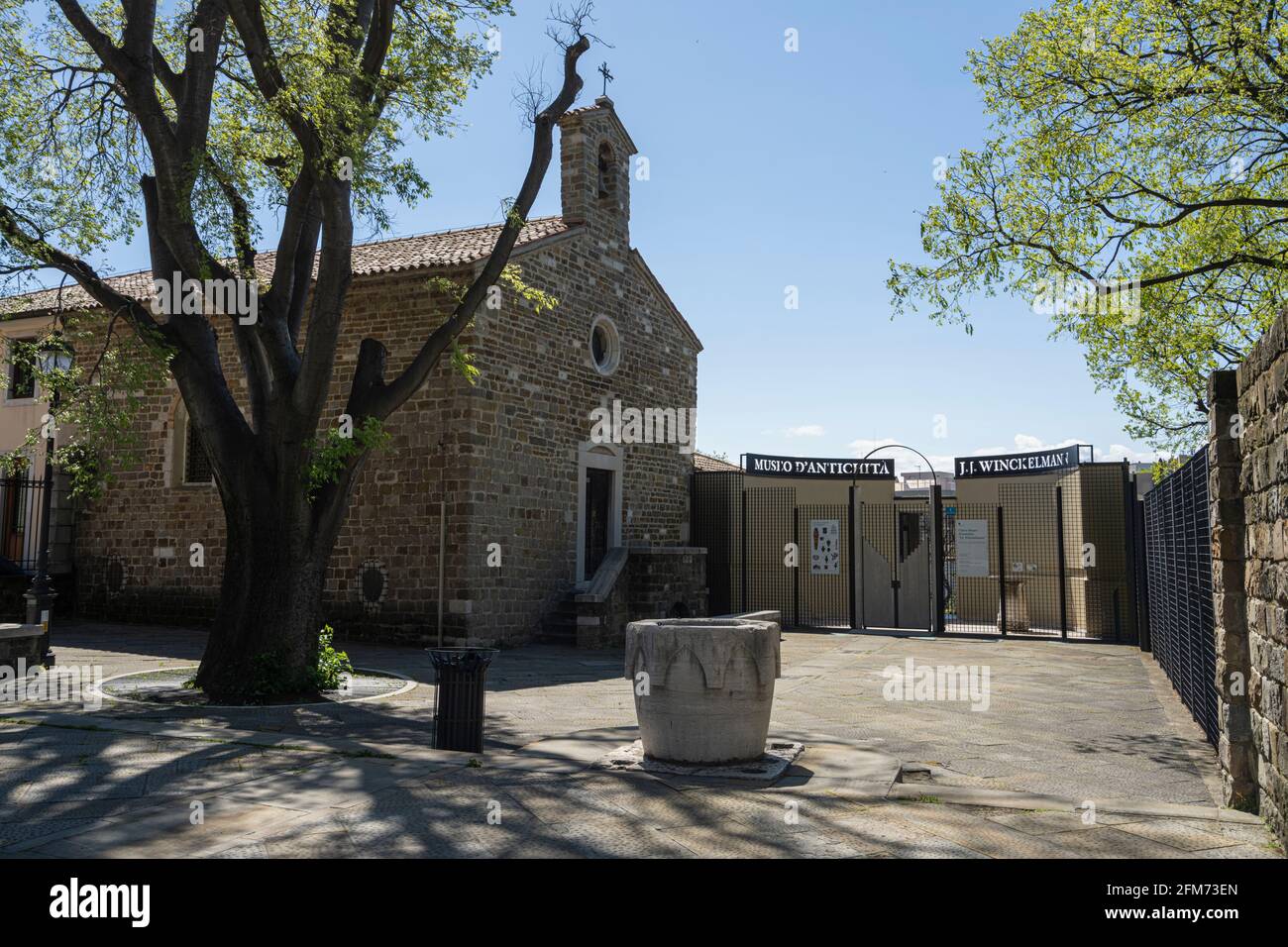 Trieste, Italy. May 3, 2021.  The external view of the Rectory and oratory of San Michele al Carnale church in Trieste Stock Photo