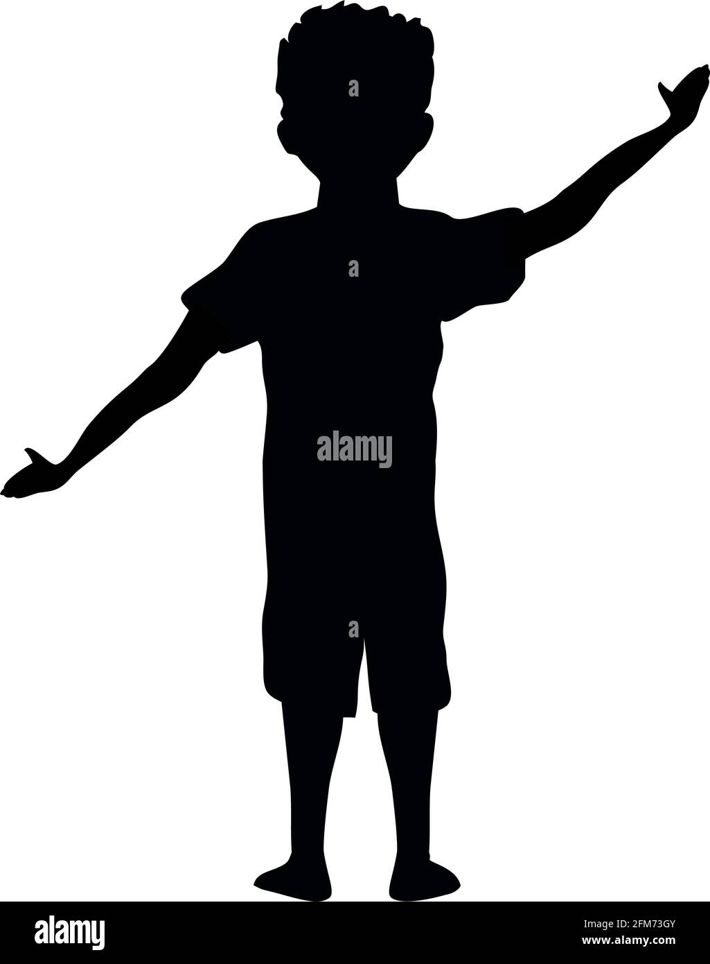 boy silhouette with hand up Stock Vector Image & Art - Alamy