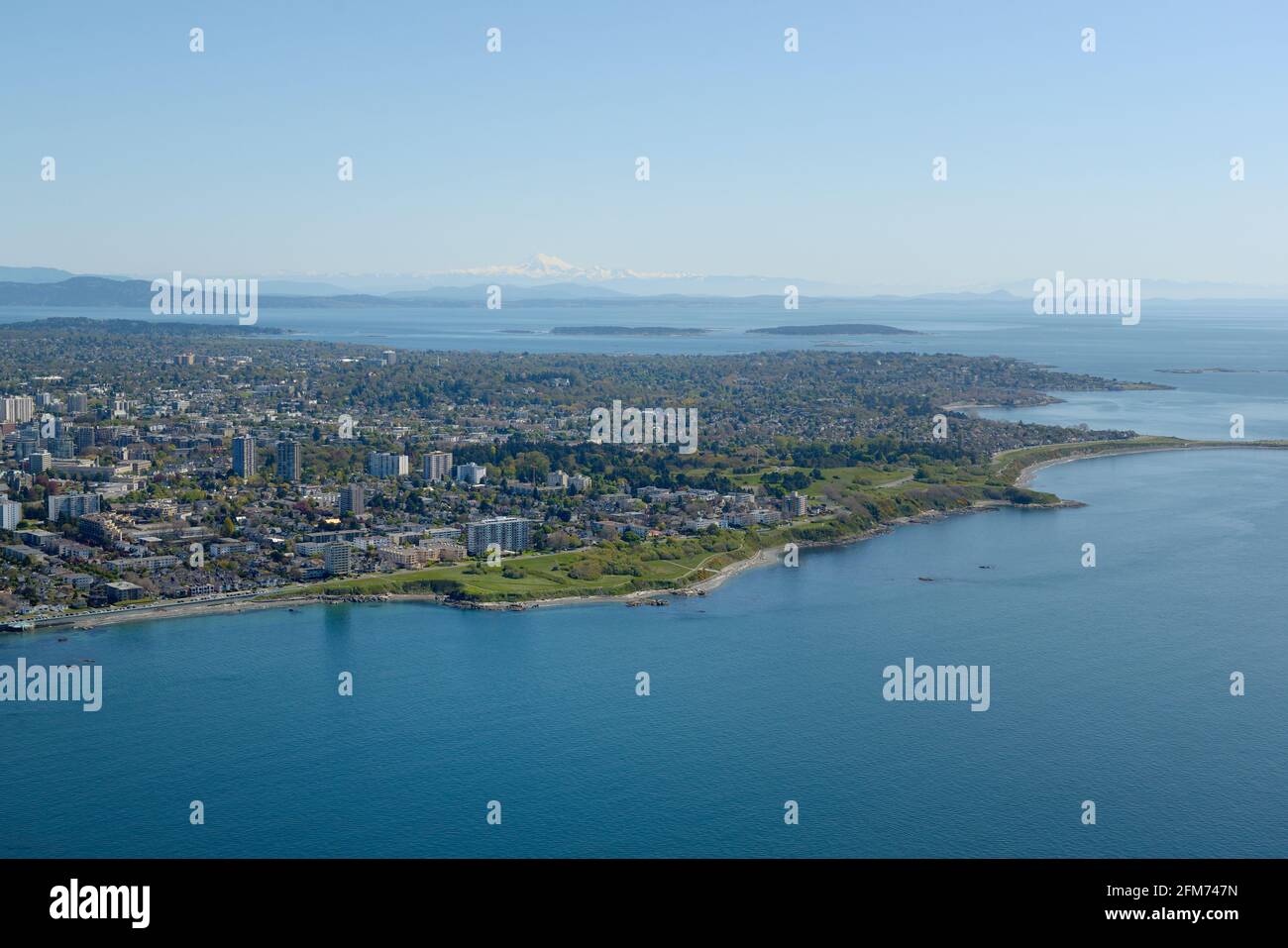 Aerial photograph of James Bay, Beacon Hill Park and Oak Bay, Vancouver