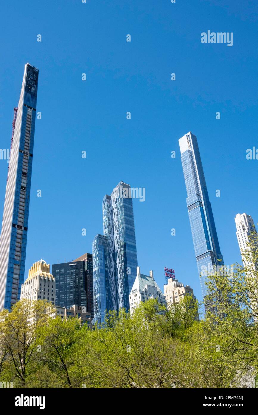 Midtown Skyline with Supertall Condos as viewed from Central Park Stock Photo