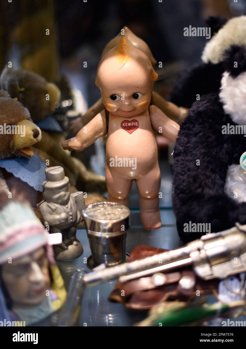 A vintage Kewpie doll for sale in an antique shop in Santa Fe, New Mexico. Stock Photo