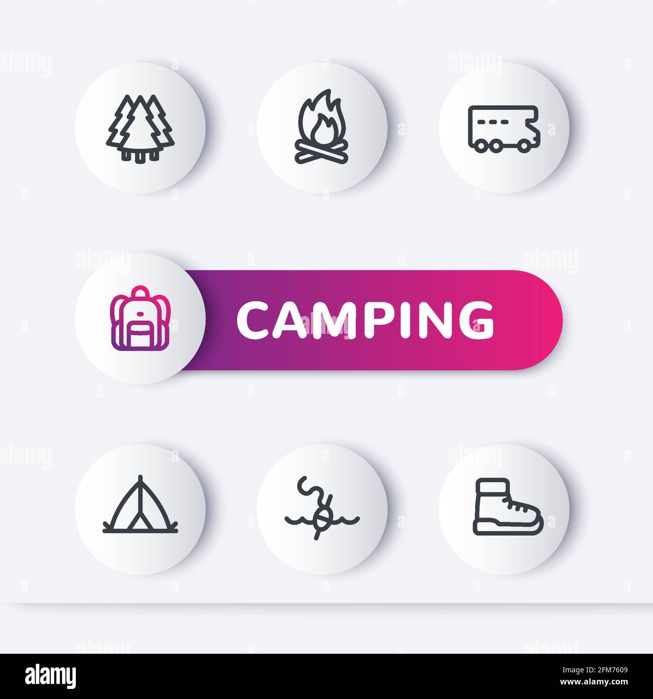 Camping line vector icons set Stock Vector Image & Art - Alamy