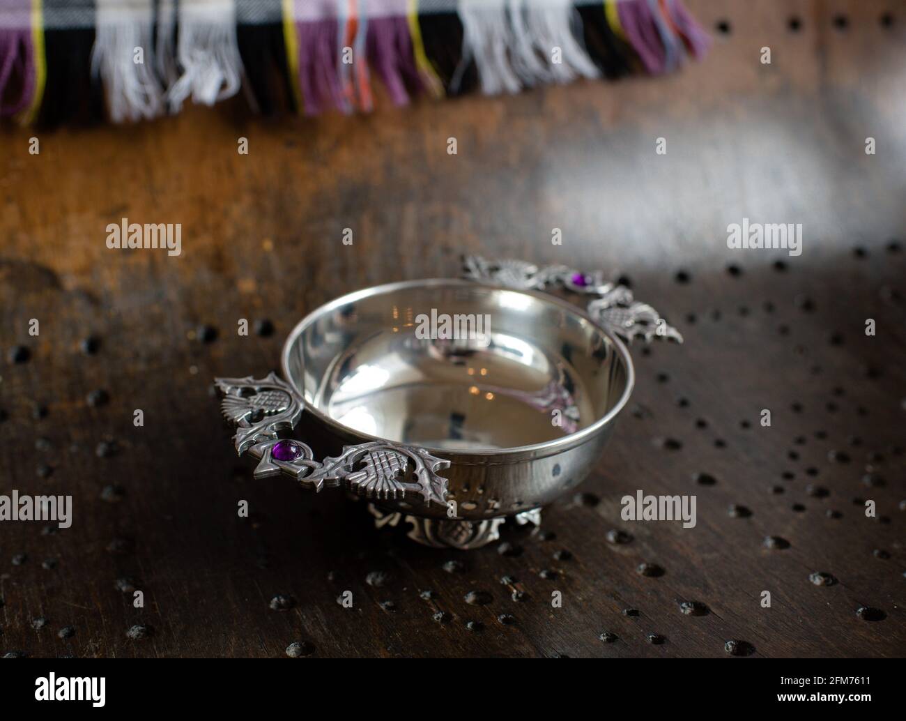 Scottish quaich used in weddings for whisky Stock Photo Alamy