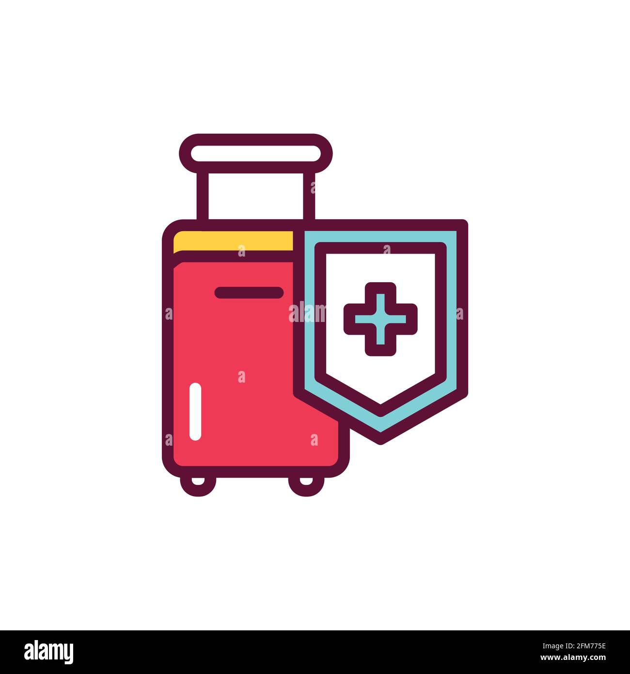Safe travel color line icon. Isolated vector element. Outline pictogram