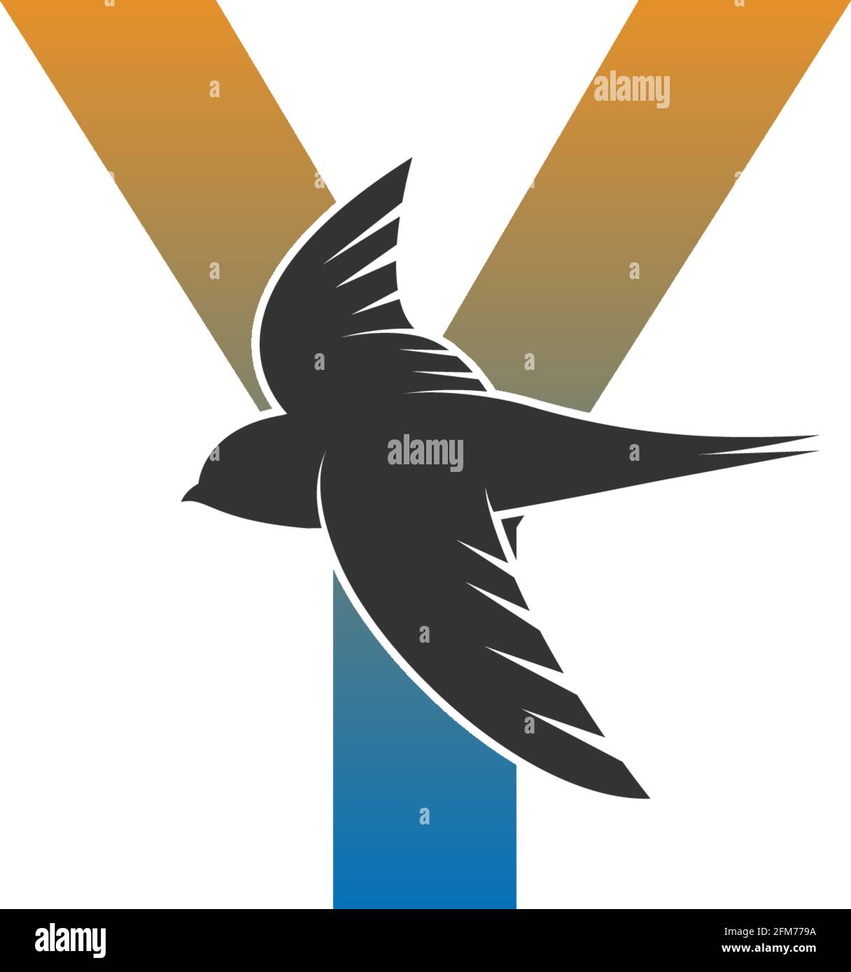 Letter Y logo with swift bird icon design vector template Stock Vector ...