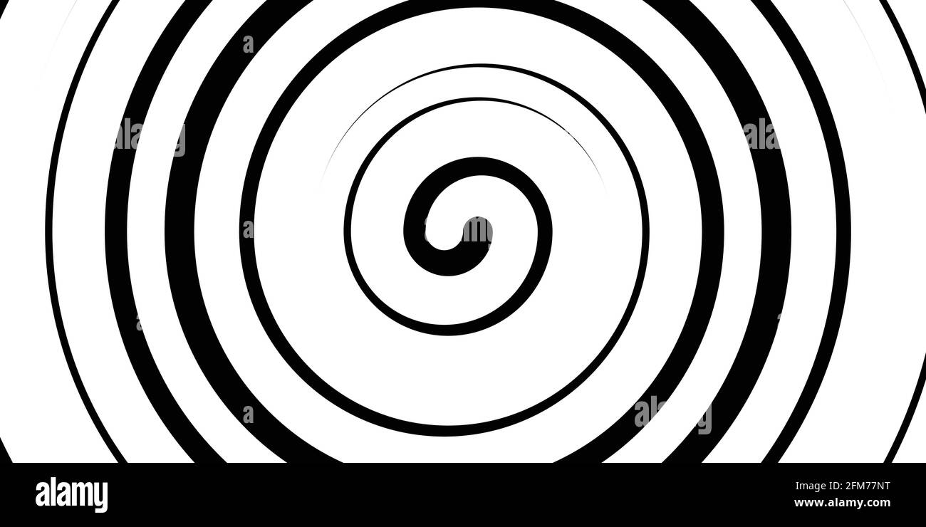 Swirl hypnotic black and white spiral. Monochrome abstract background ...