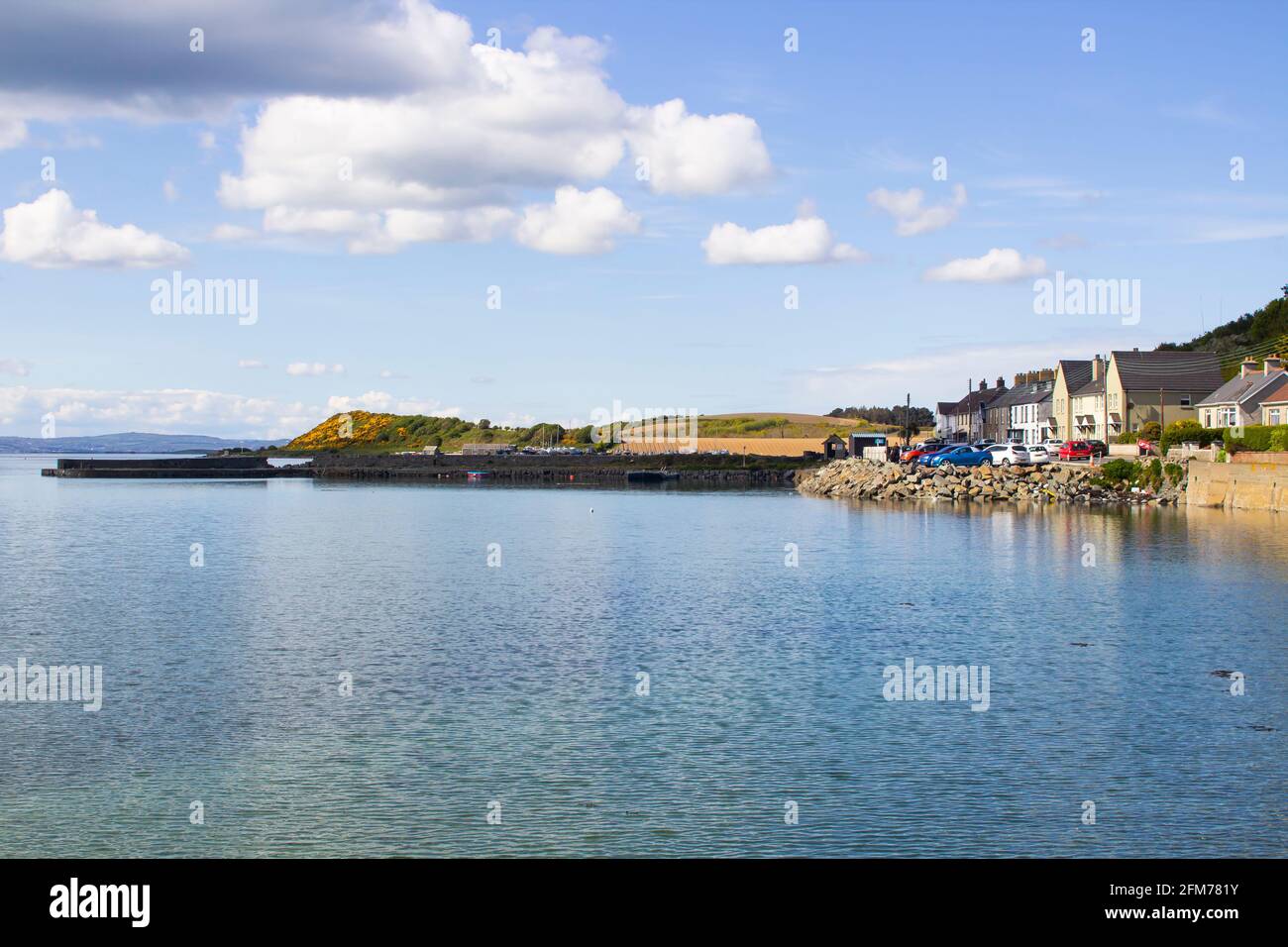 29 April 2021 A view of the small harbour at Kircubbin on Strangford Lough in County Down Northern Ireland. The viillage is located on the western sid Stock Photo