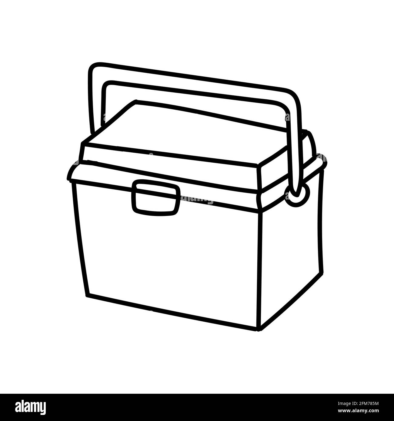 Cooler bag icon in doodle style vector Stock Vector