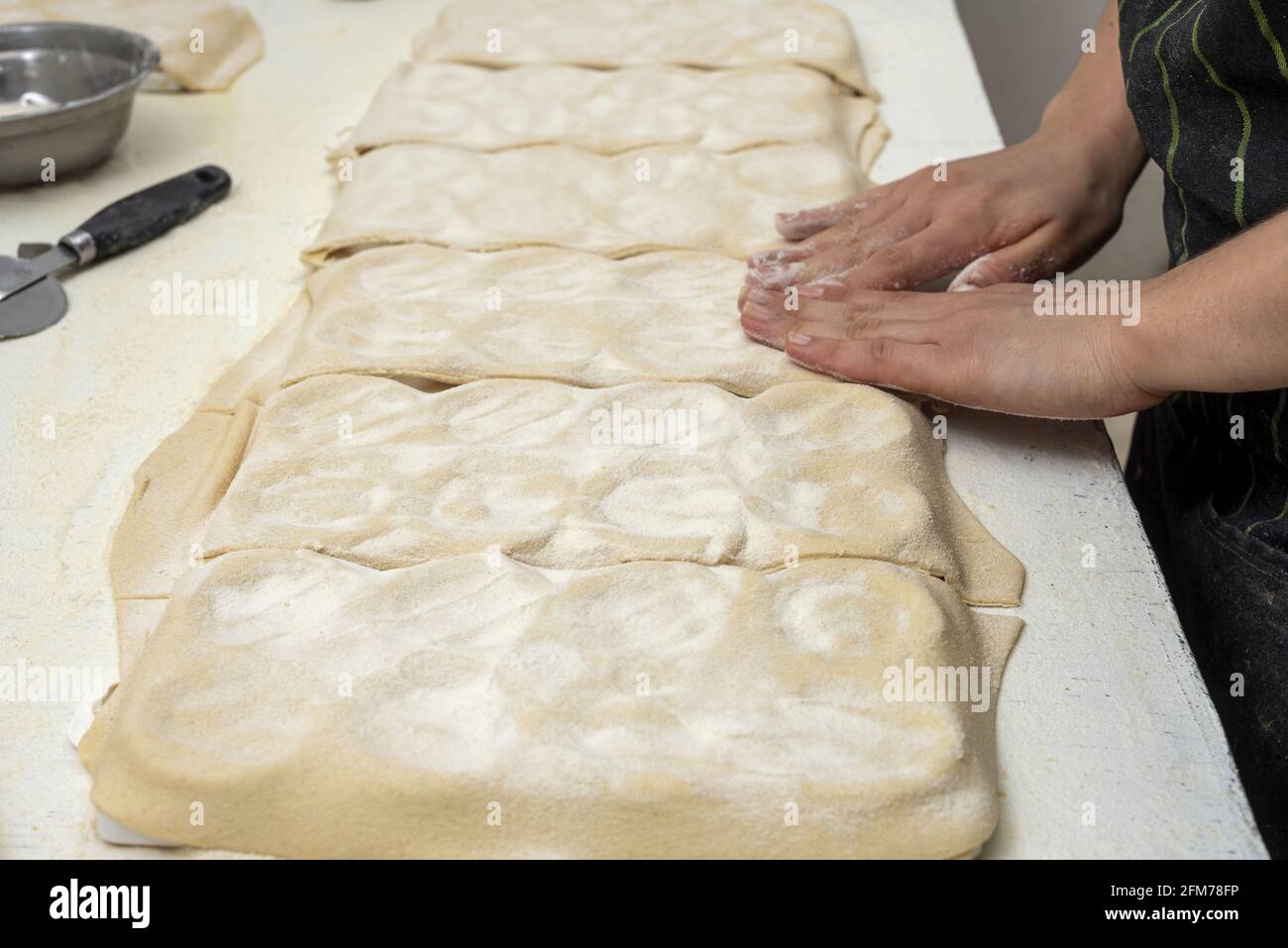 Process of preparation of dumplings Stock Photo - Alamy