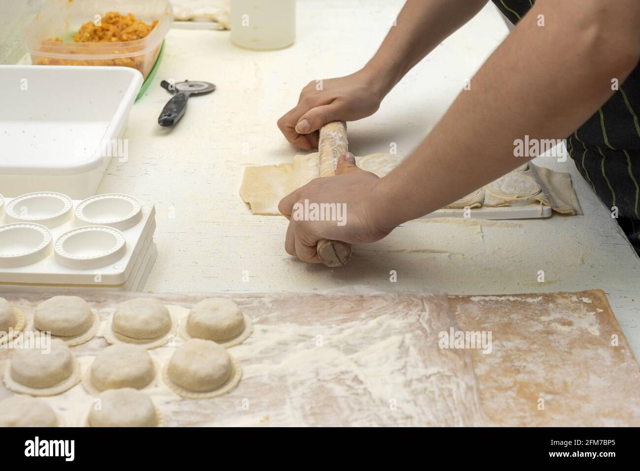 Process of preparation of dumplings Stock Photo - Alamy