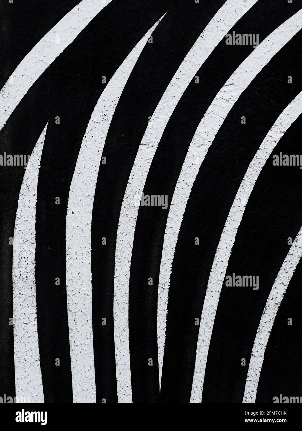 Basel, Switzerland - February 14, 2021: Abstract detail of black and white lines on the wall Stock Photo