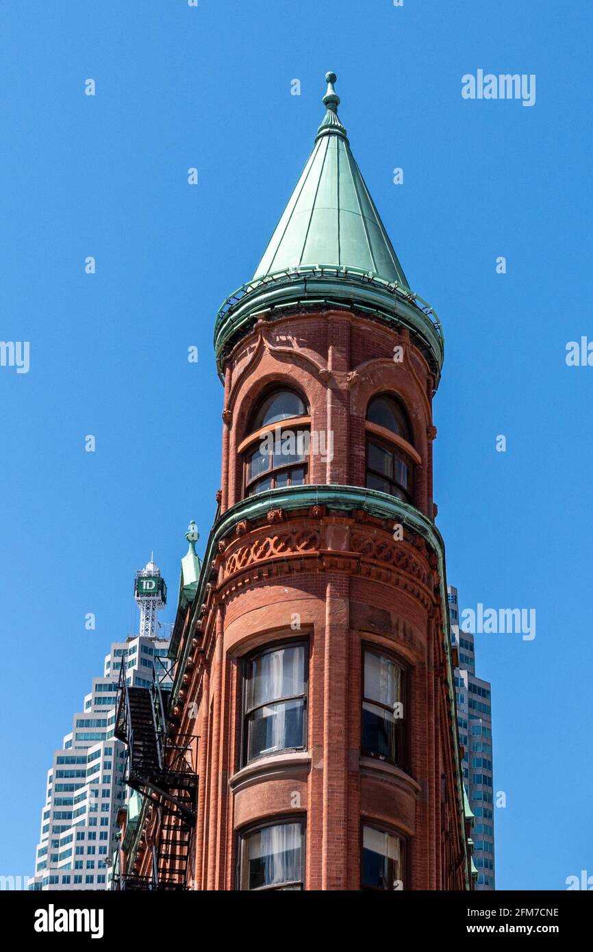 The Flatiron Building or Gooderham Building which is a heritage site of Toronto, Canada Stock Photo