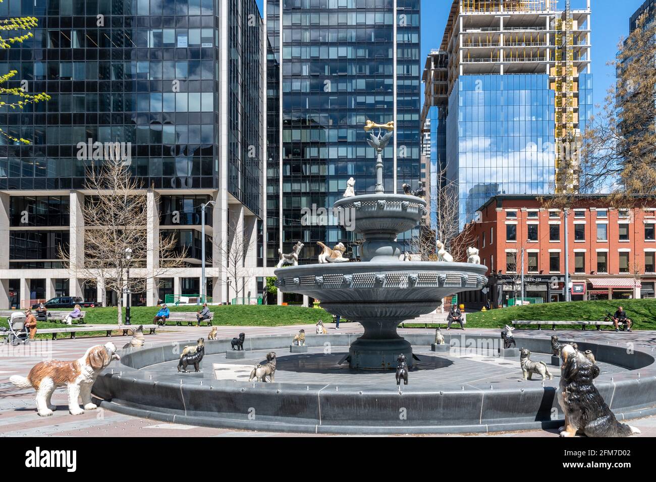 Berczy Park and its iconic 'Dog Fountain. The famous place is located