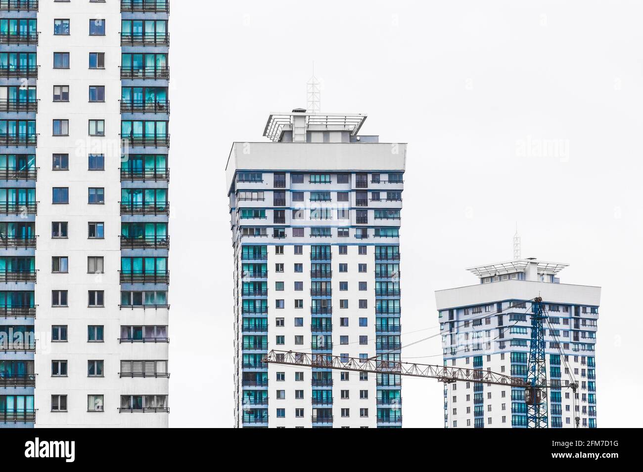 New modern high-rise apartment urban building exterior, facade of a ...