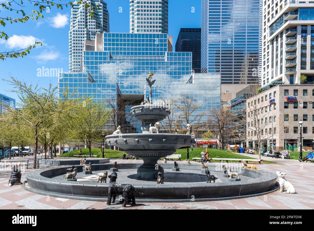 Berczy Park and its iconic 'Dog Fountain. The famous place is located