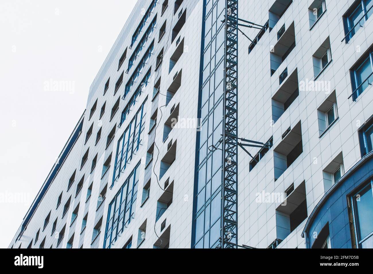 Exterior of the facade of a new modern city building architecture Stock ...