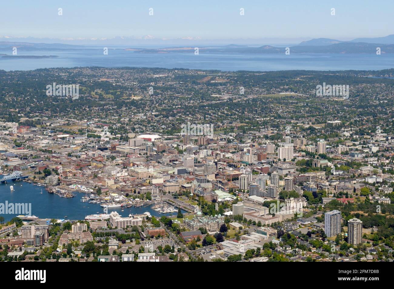 Victoria Harbour, Victoria aerial photographs, Vancouver Island, British Columbia, Canada. Stock Photo