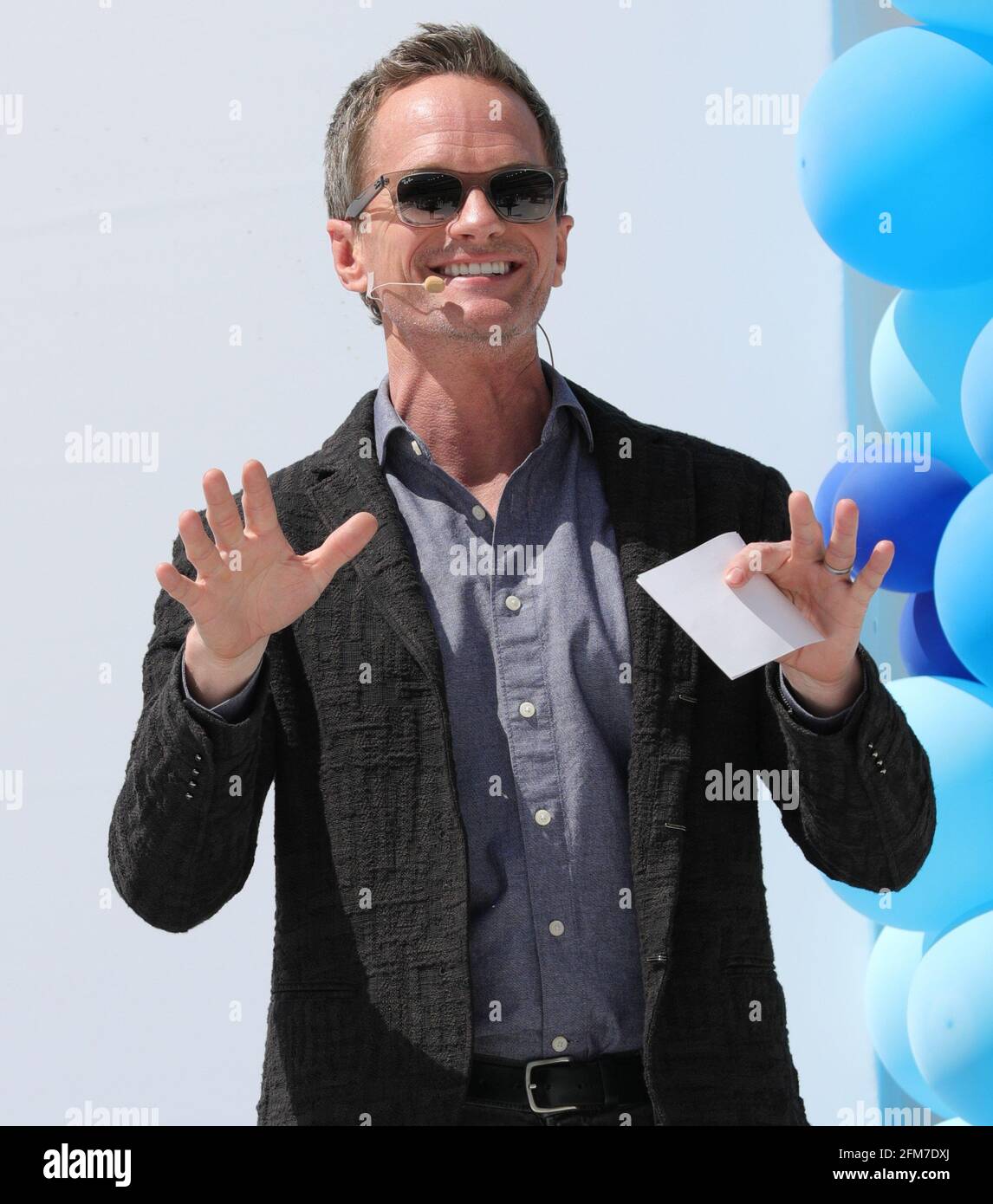 East Rutherford, NJ, USA. 6th May, 2021. Neil Patrick Harris Photo Call for CLEAR Brings Together Over 100 Family Members Separated During COVID to Reunite for the First Time, MetLife Stadium, East Rutherford, NJ May 6, 2021. Credit: CJ Rivera/Everett Collection/Alamy Live News Stock Photo