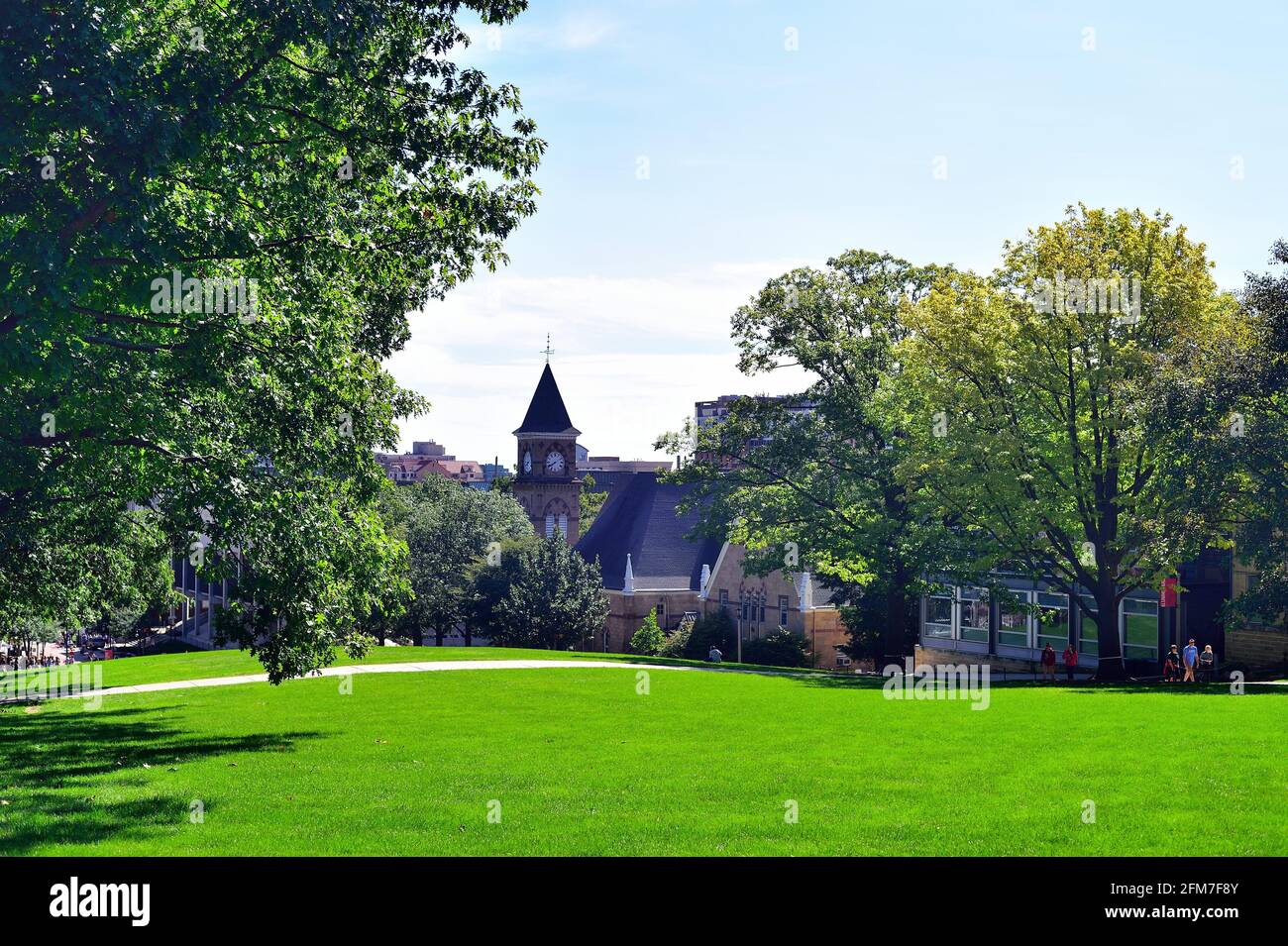 Madison, Wisconsin, USA. The Music Hall seen beyond Bascom Hill on the campus of the University of Wisconsin-Madison. Stock Photo