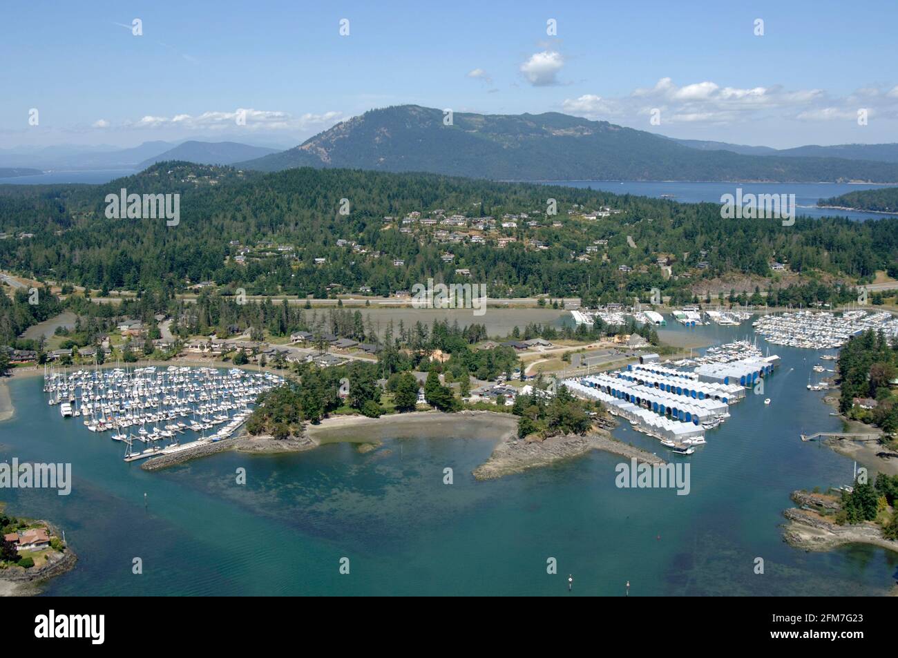 Aerial photograph of Sidney marinas, Sidney, British Columbia, Canada