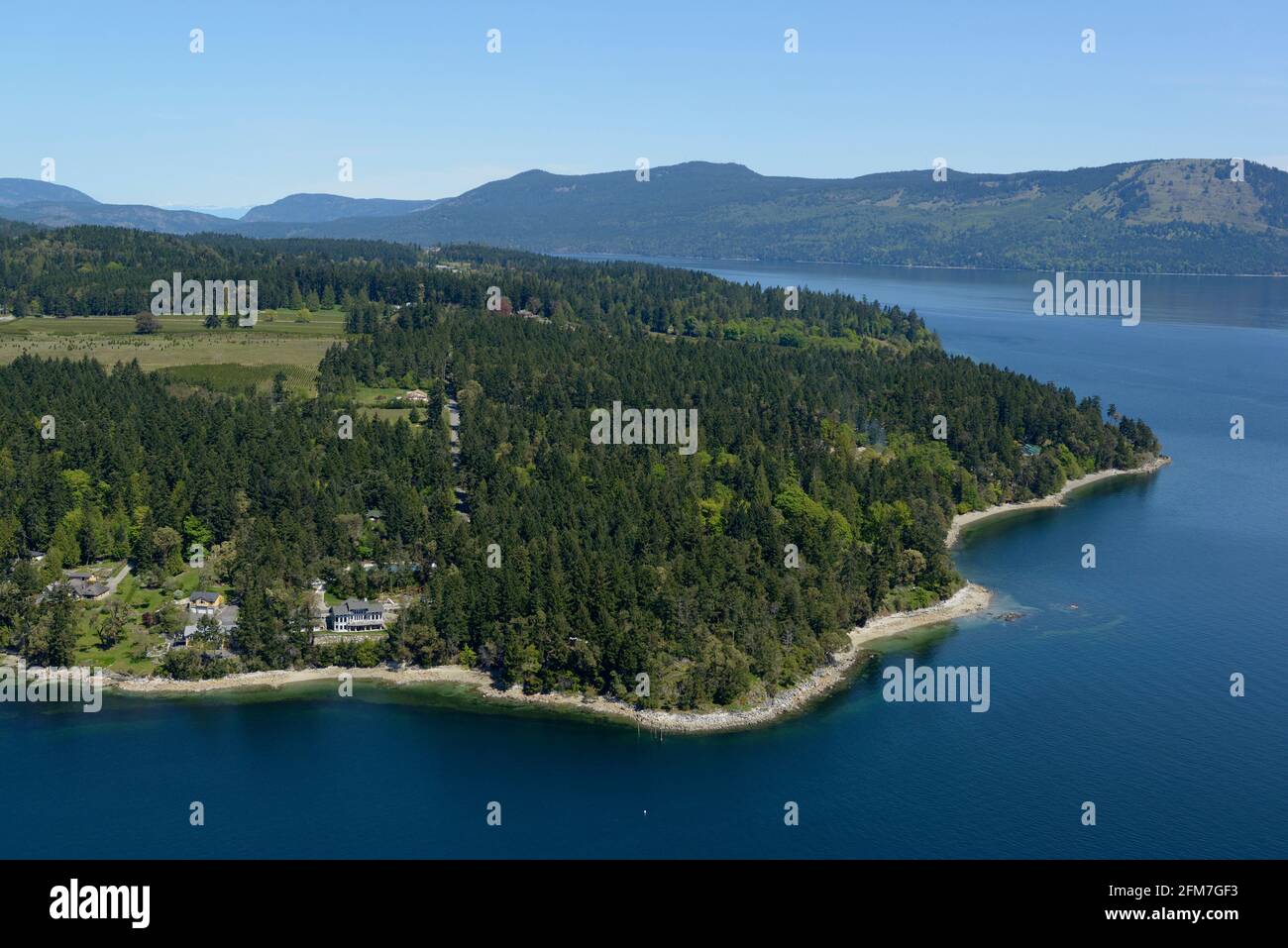 Aerial photo of Whisky Pt, Mill Bay, Vancouver Island, British Columbia