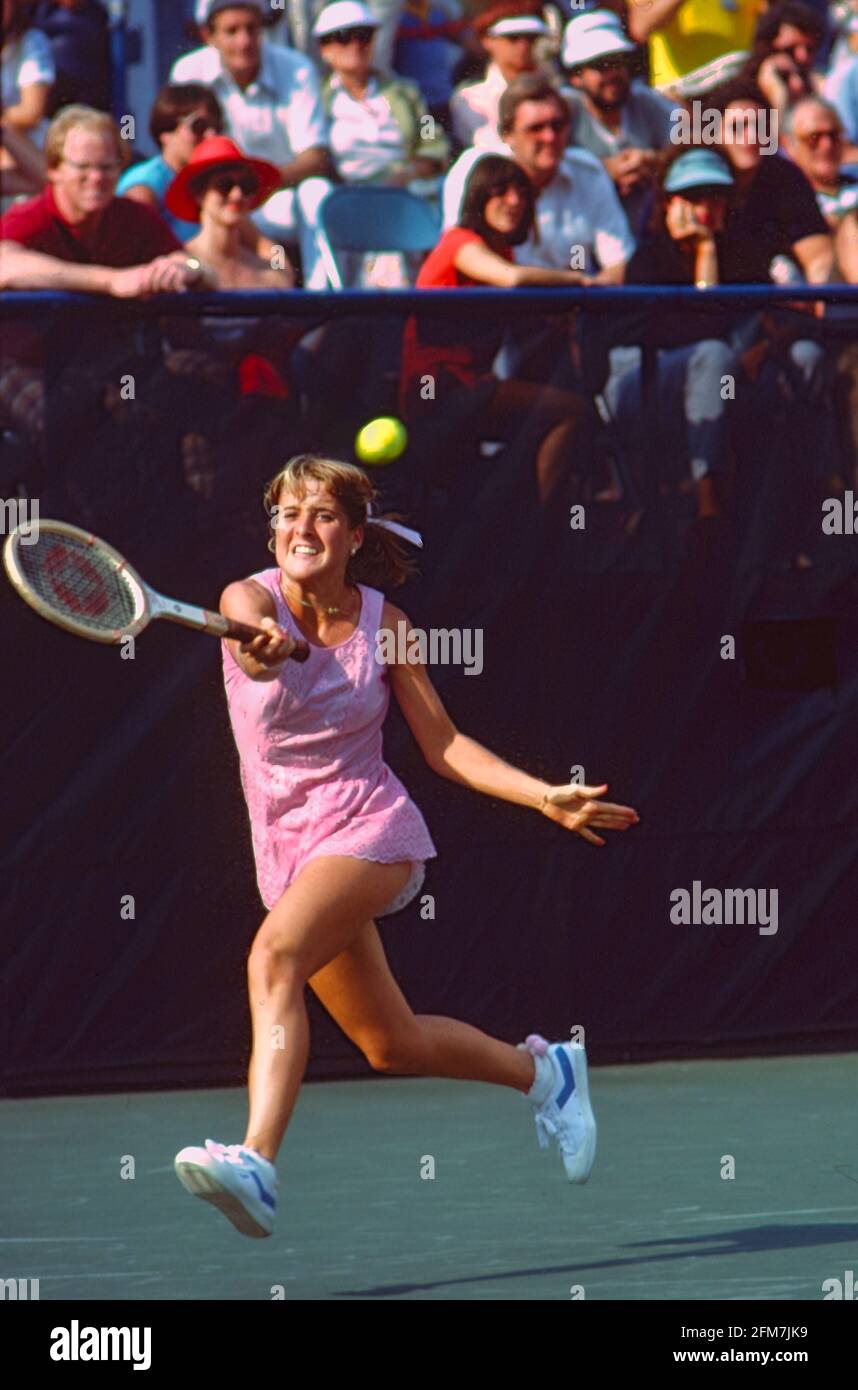 Tracy Austin (USA) wins the 1981 US Open Tennis Championships Stock Photo
