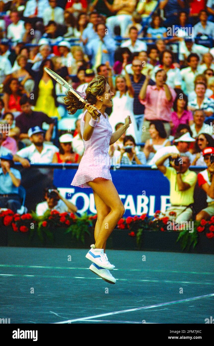 Tracy Austin (USA) wins the 1981 US Open Tennis Championships Stock Photo