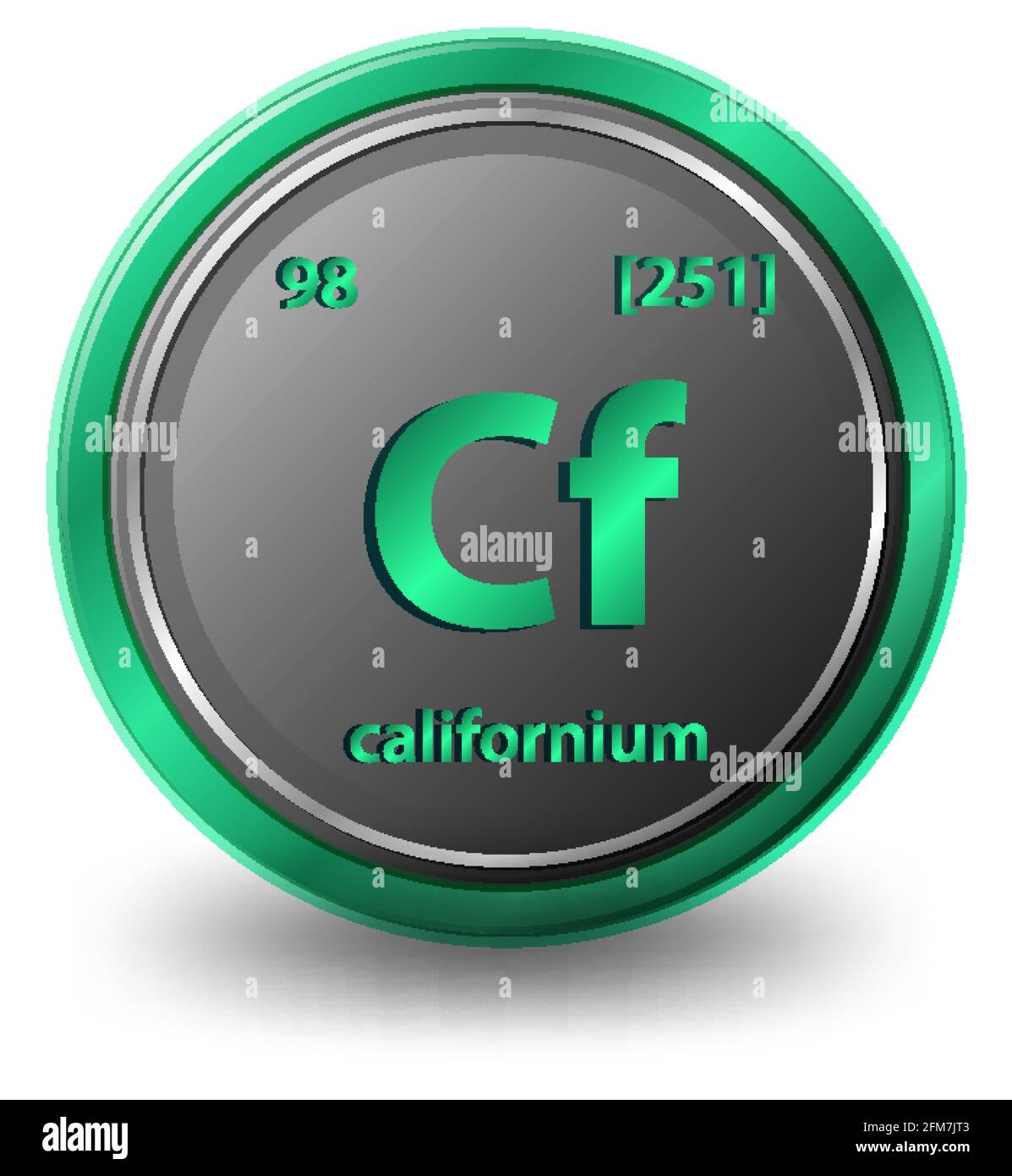 Californium chemical element. Chemical symbol with atomic number and atomic mass.v illustration Stock Vector