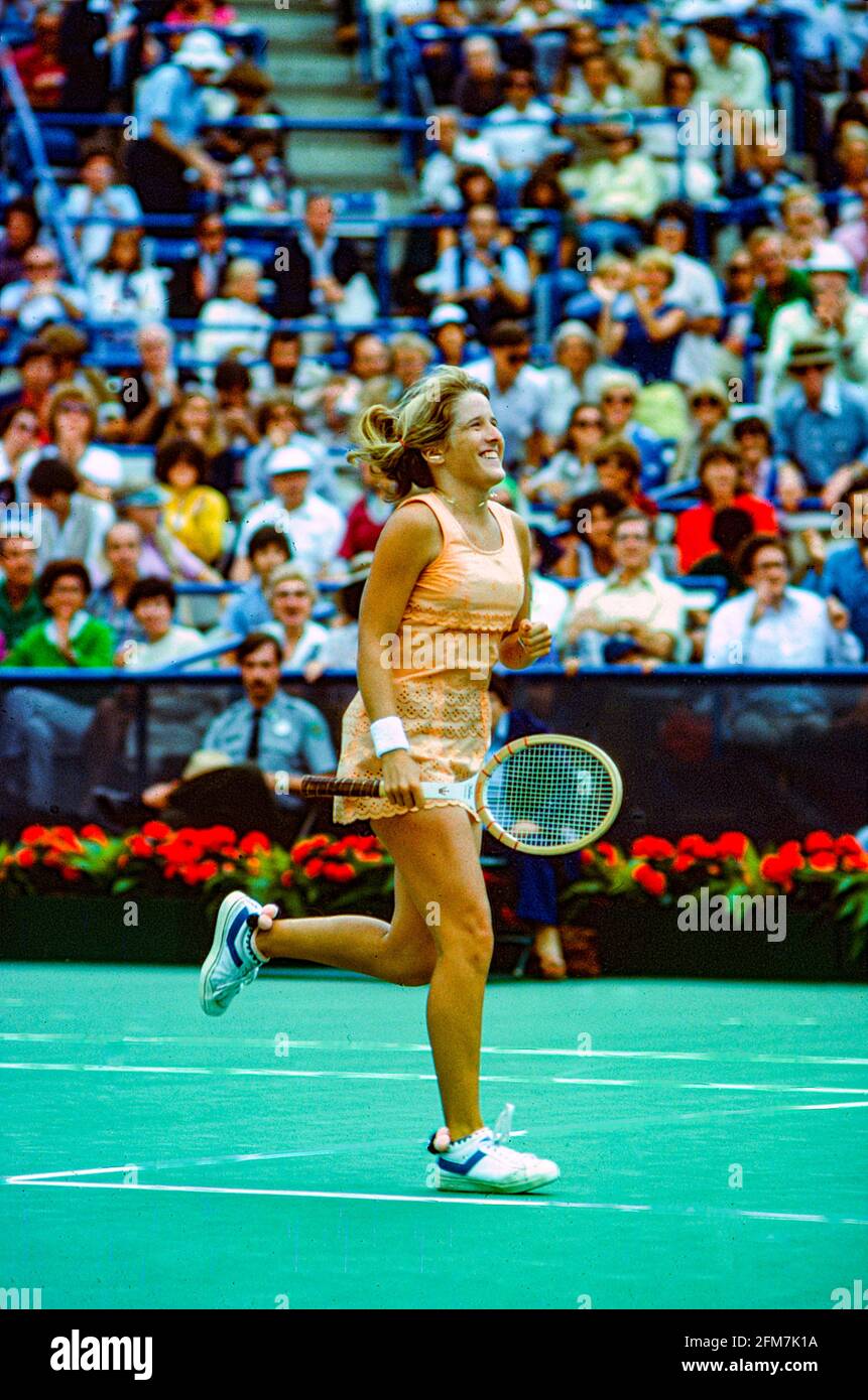 Tracy Austin (USA) wins the 1979 US Open Tennis Championships Stock Photo