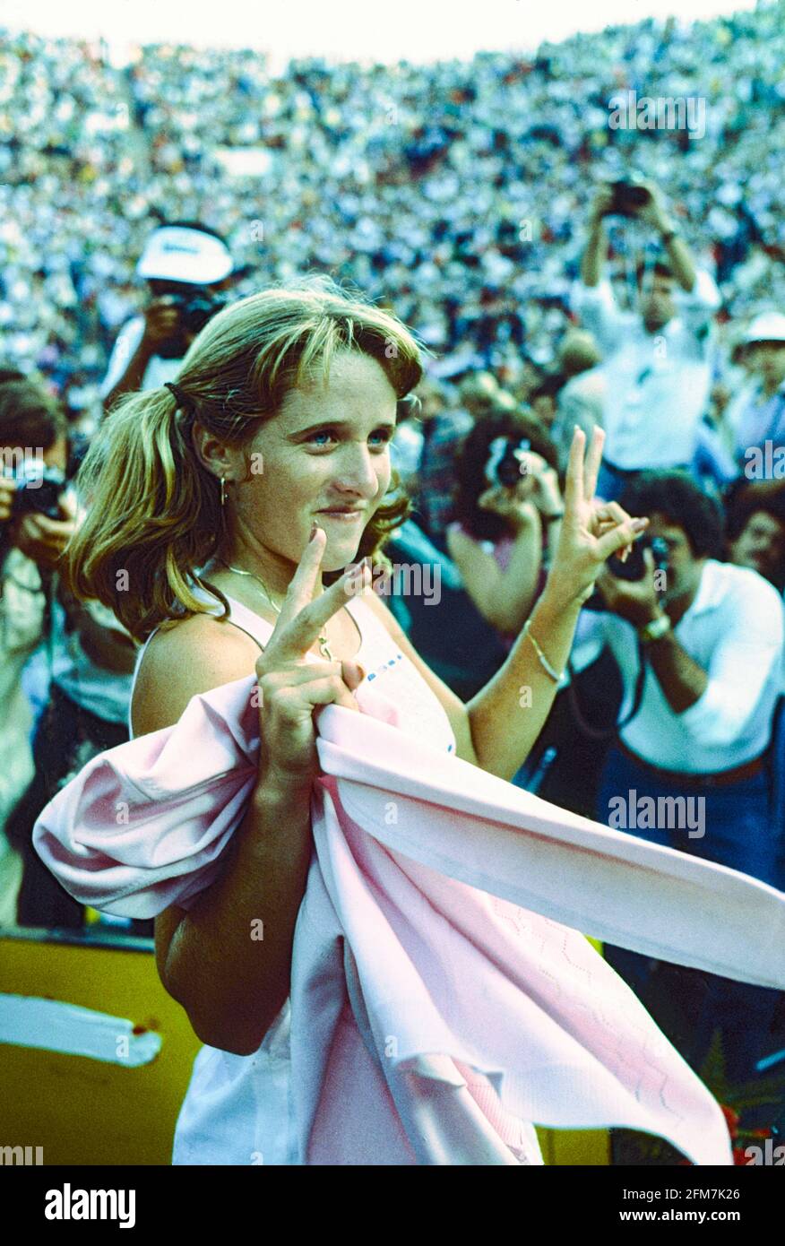 Tracy Austin (USA) wins the 1979 US Open Tennis Championships Stock Photo