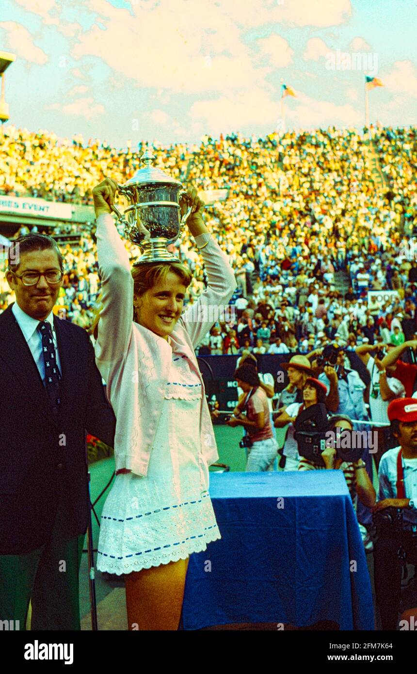 Tracy Austin (USA) wins the 1979 US Open Tennis Championships Stock Photo