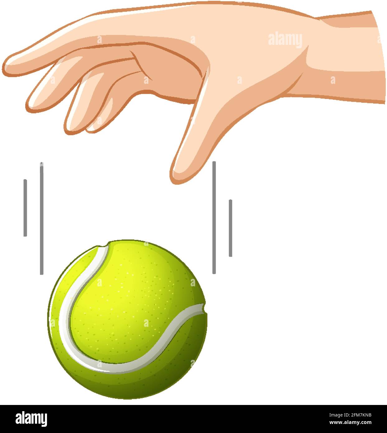 Hand Dropping Tennis Ball For Gravity Experiment Illustration Stock