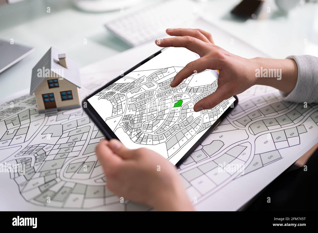 Cadastre Land Development Map And Developer Plot Stock Photo - Alamy