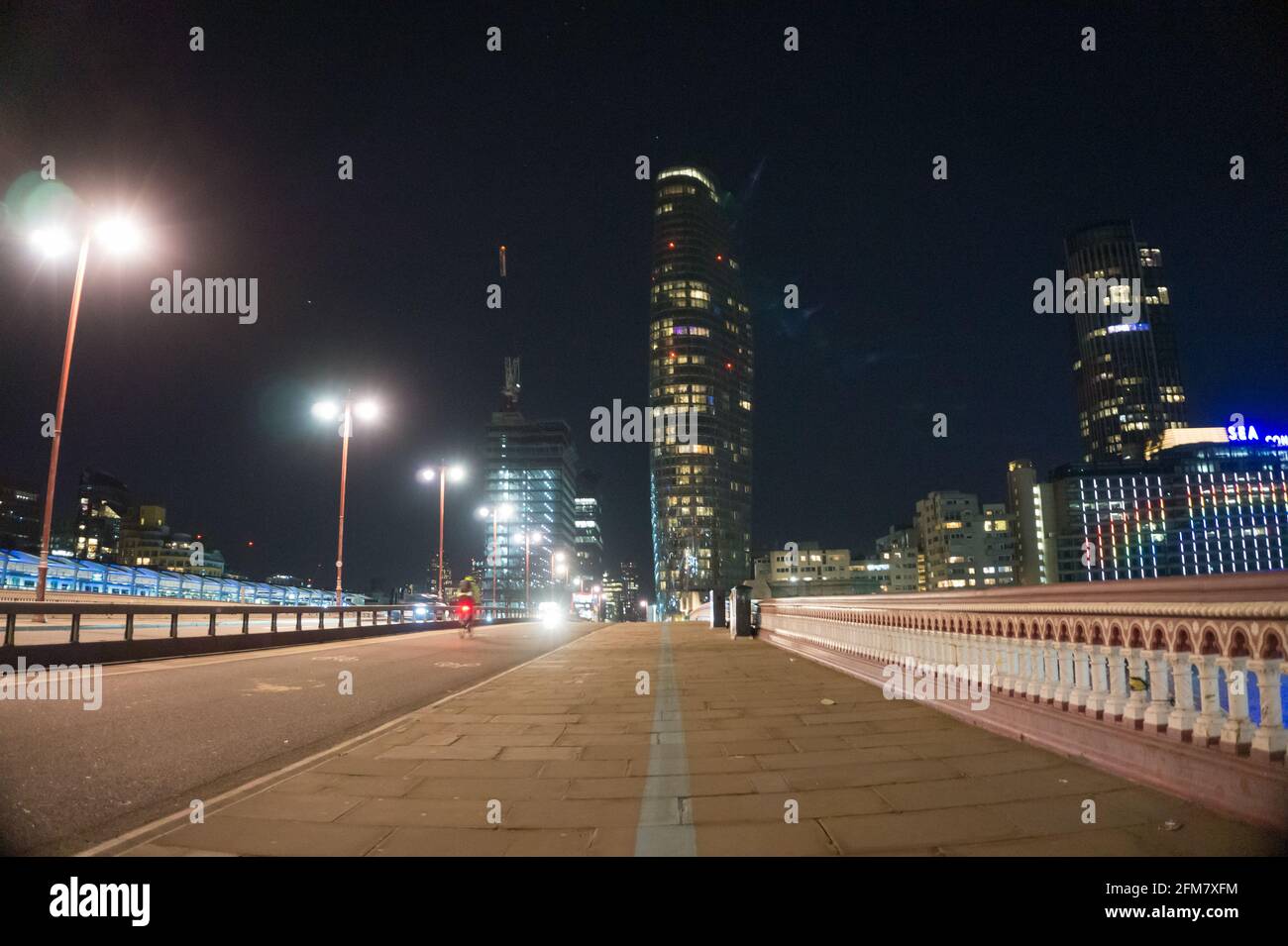 London Night , Bridge walk Stock Photo