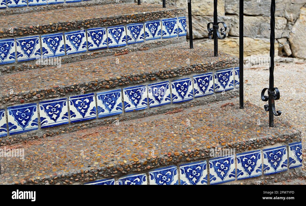 Stairs with ceramic tiles, San Antonio, Texas Stock Photo Alamy