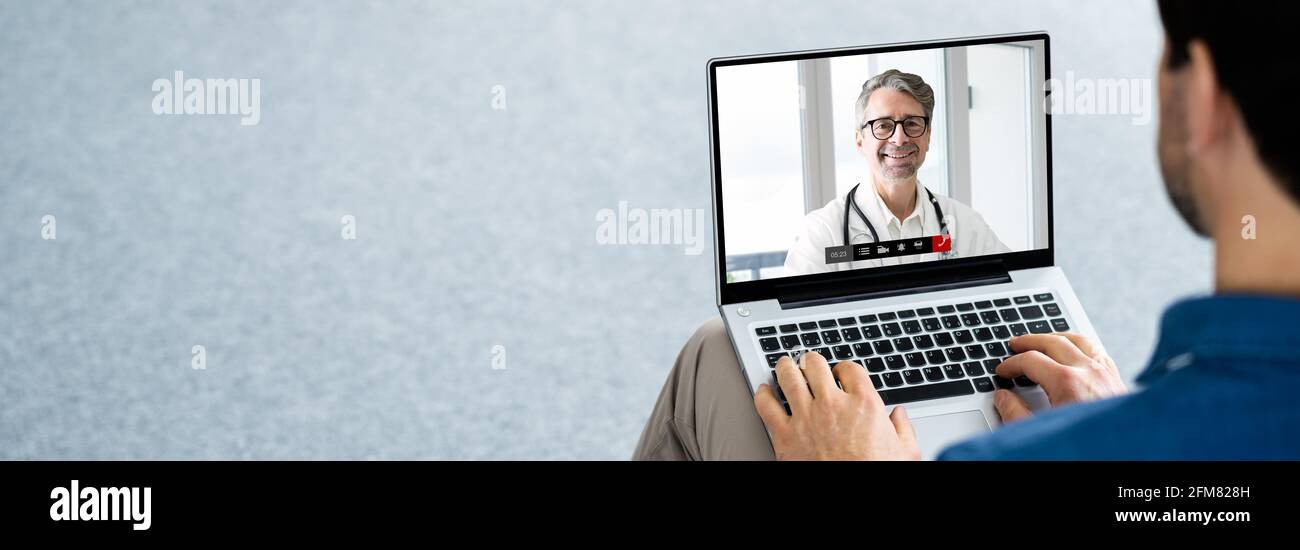 Online Video Conference Chat With Medical Doctor Stock Photo Alamy