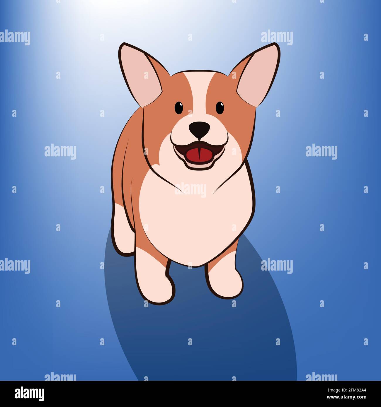 Cute Cartoon Vector Illustration of a corgi dog Stock Vector Image ...