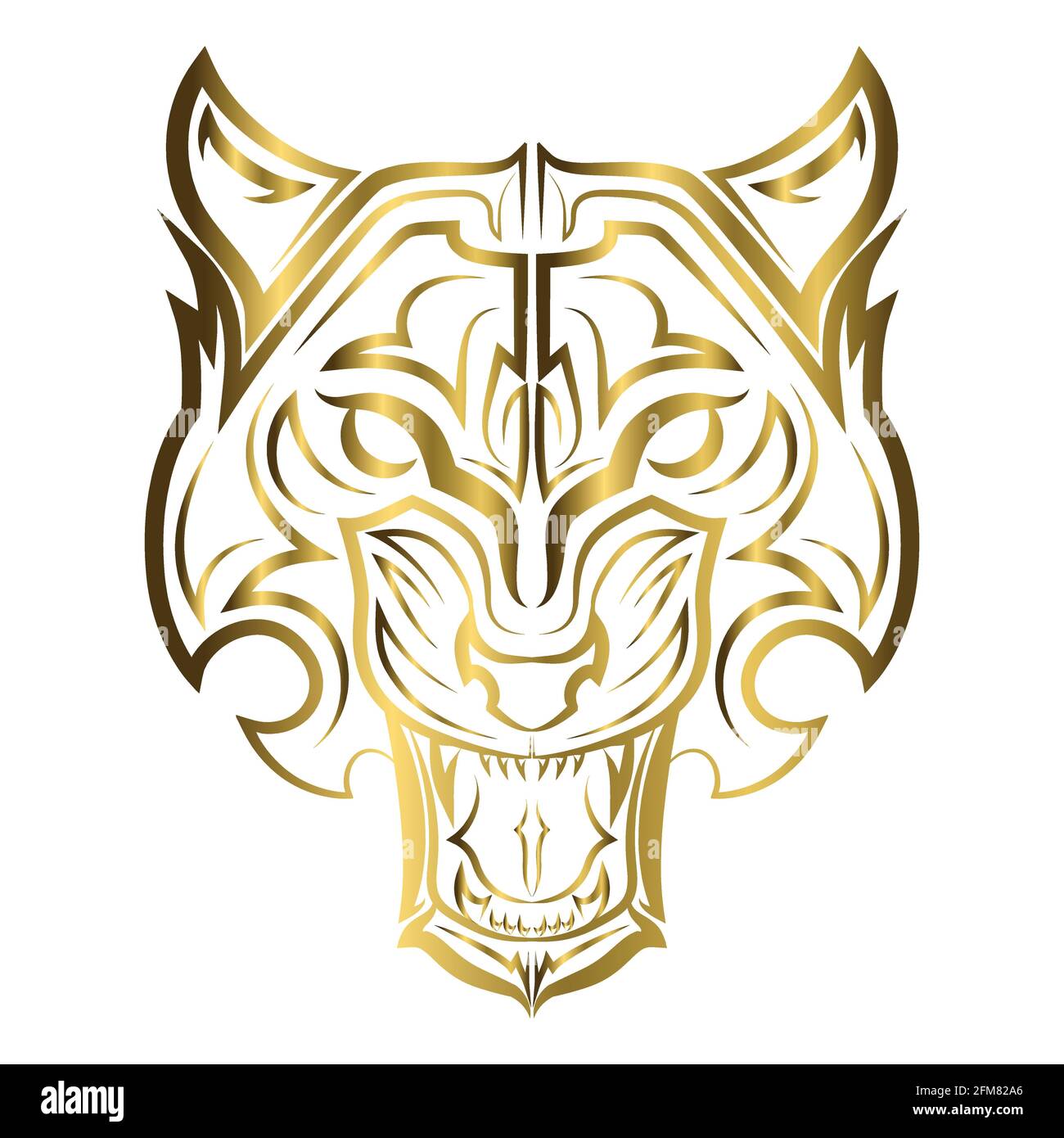 fabrik Milestone Effektiv gold line art of tiger head. Good use for symbol, mascot, icon, avatar,  tattoo, T Shirt design, logo or any design you want Stock Vector Image &  Art - Alamy