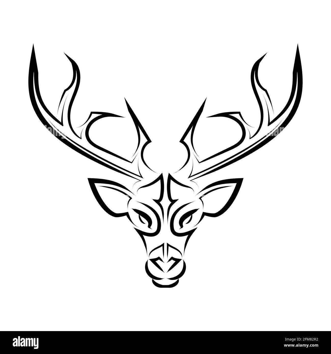 Black and white line art of deer head. Good use for symbol, mascot, icon,  avatar, tattoo, T Shirt design, logo or any design you want Stock Vector  Image & Art - Alamy