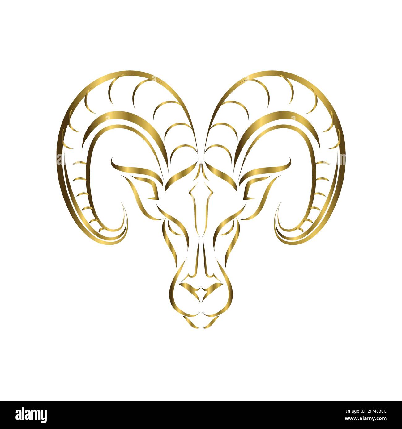 Line vector logo of ram head. It is sign of Aries zodiac Stock Vector Image  & Art - Alamy