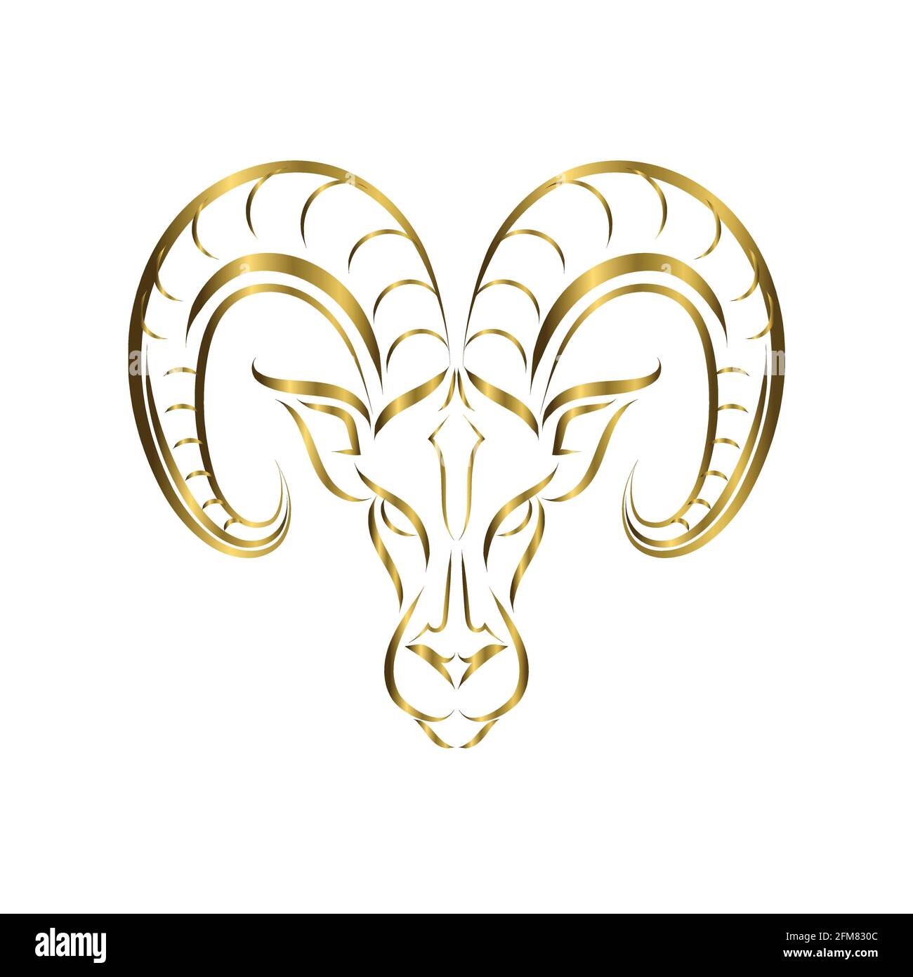 Line vector logo of ram head. It is sign of Stock Vector Image & - Alamy